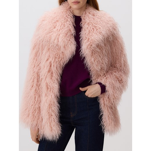 Reserved - Kurtka z imitacji futra - różowy ze sklepu Reserved w kategorii Kurtki damskie - zdjęcie 186400345