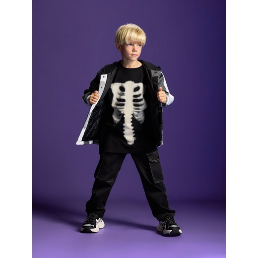 Reserved - Bawełniany t-shirt oversize - czarny Reserved 146 (10 lat) Reserved