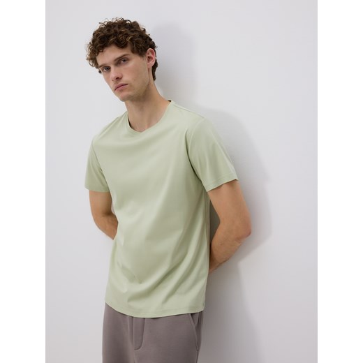 Reserved - T-shirt regular z modalem - jasnozielony ze sklepu Reserved w kategorii T-shirty męskie - zdjęcie 186405399