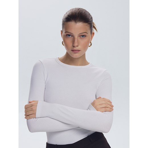 Reserved - Longsleeve z modalem - biały Reserved L Reserved