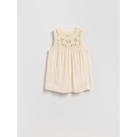 Reserved - Bluzka z modalem - złamana biel ze sklepu Reserved w kategorii Bluzki damskie - zdjęcie 186405697