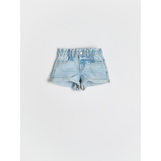 Reserved - Jeansowe szorty paperbag - niebieski ze sklepu Reserved w kategorii Spodenki dziewczęce - zdjęcie 186406199
