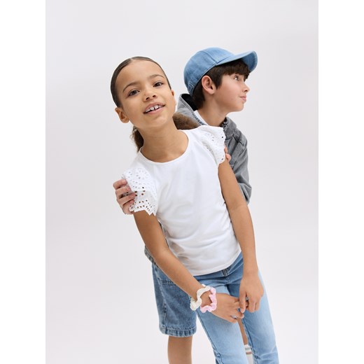 Reserved - Jeansy slim super high waist - niebieski ze sklepu Reserved w kategorii Spodnie dziewczęce - zdjęcie 186406575