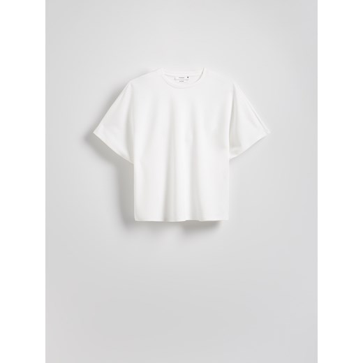 Reserved - T-shirt kimono z dodatkiem modalu - biały ze sklepu Reserved w kategorii Bluzki damskie - zdjęcie 186407198