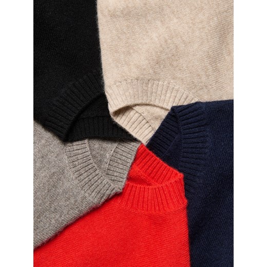 Reserved - Wełniany sweter z dodatkiem kaszmiru - beżowy ze sklepu Reserved w kategorii Swetry damskie - zdjęcie 186407276