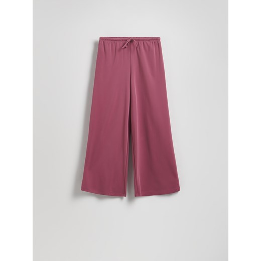 Reserved - Szerokie spodnie z modalem - jasnofioletowy ze sklepu Reserved w kategorii Spodnie damskie - zdjęcie 186407527
