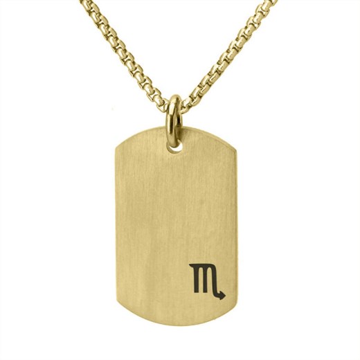 Zodiak złoty naszyjnik nieśmiertelnik na łańcuszku ze znakiem zodiaku męski Skorpion ze sklepu manoki.pl w kategorii Bransoletki - zdjęcie 186408399