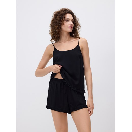 Reserved - Piżama z wiskozy - czarny ze sklepu Reserved w kategorii Piżamy damskie - zdjęcie 186409129