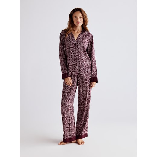 Reserved - Dwuczęściowa piżama z wiskozy - fioletowy ze sklepu Reserved w kategorii Piżamy damskie - zdjęcie 186409358