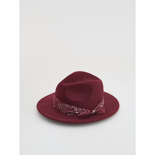 Reserved - Wełniany kapelusz z paskiem - ciemnofioletowy ze sklepu Reserved w kategorii Kapelusze damskie - zdjęcie 186409709