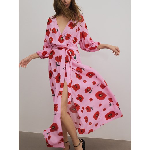 Reserved - Sukienka maxi w kwiaty - różowy ze sklepu Reserved w kategorii Sukienki - zdjęcie 186409756