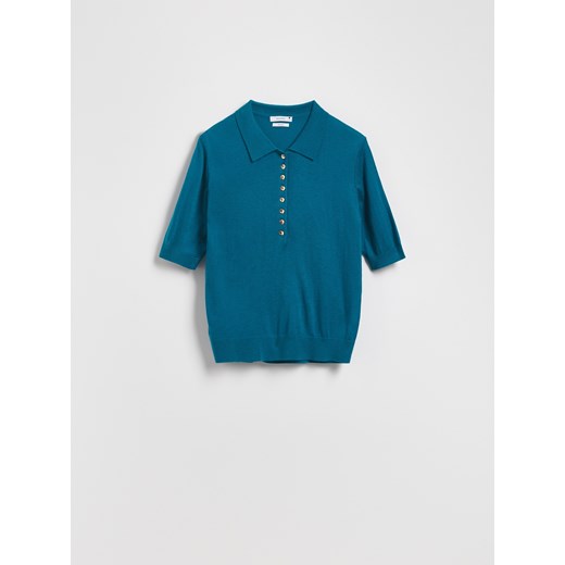 Reserved - Sweter z wełną - ciemny turkus ze sklepu Reserved w kategorii Swetry damskie - zdjęcie 186410336