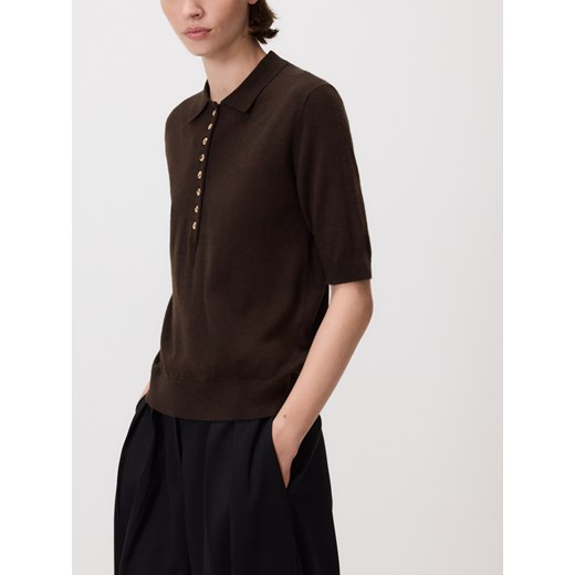 Reserved - Sweter z wełną - brązowy ze sklepu Reserved w kategorii Swetry damskie - zdjęcie 186410339