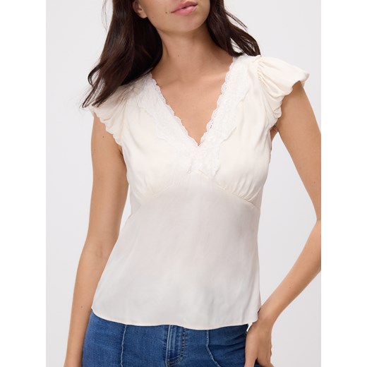 Reserved - Bluzka z wiskozy - złamana biel Reserved XXL Reserved