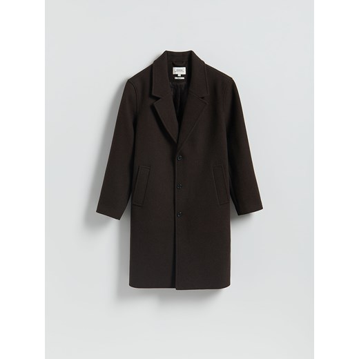 Reserved - Płaszcz z wełną - brązowy ze sklepu Reserved w kategorii Płaszcze męskie - zdjęcie 186410705