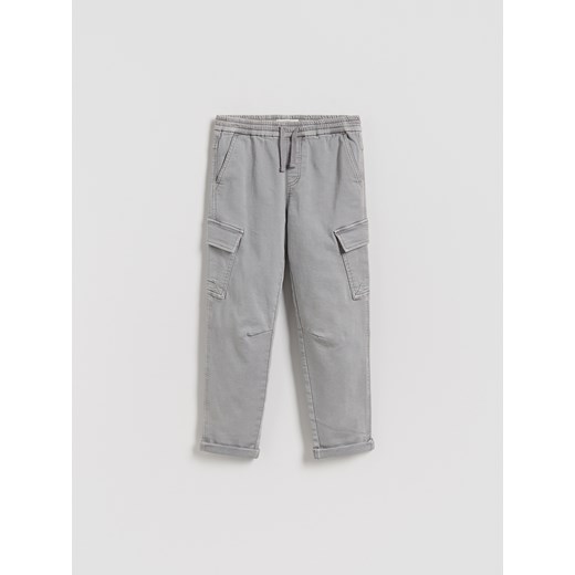 Reserved - Wysokoelastyczne spodnie cargo - ciemnoszary ze sklepu Reserved w kategorii Spodnie chłopięce - zdjęcie 186411338