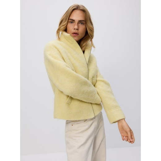 Reserved - Kurtka z wełną - żółty ze sklepu Reserved w kategorii Kurtki damskie - zdjęcie 186411747