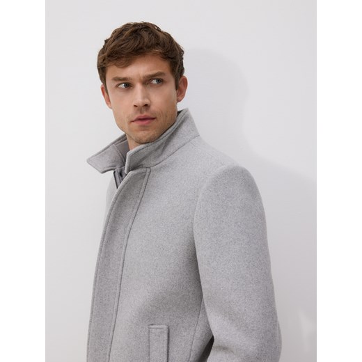 Reserved - Płaszcz z wełną - jasnoszary Reserved L Reserved