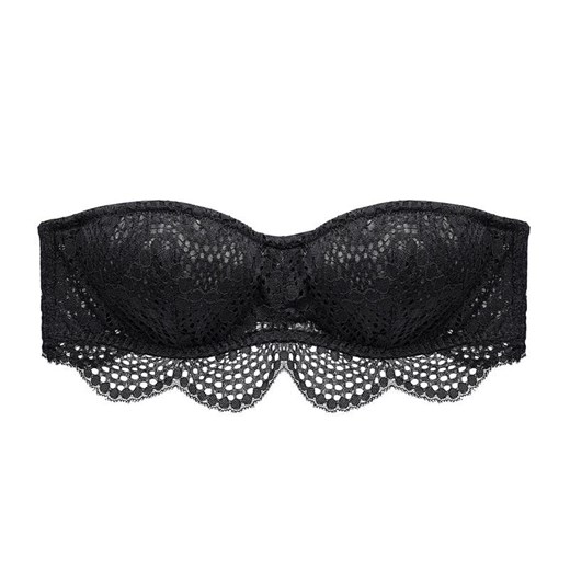 Biustonosz bez ramiączek koronkowy - Czarny S ze sklepu Intimica.pl w kategorii Biustonosze - zdjęcie 186414585