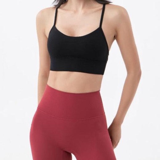 Biustonosz sportowy na cienkich ramiączkach - Czarny S ze sklepu Intimica.pl w kategorii Biustonosze - zdjęcie 186414877