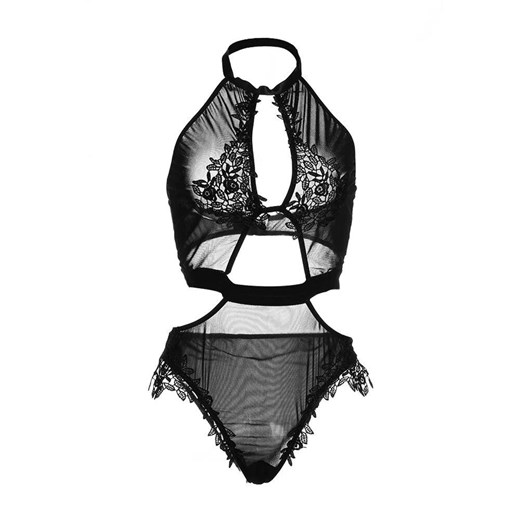 Body koronkowe z wycięciem - Czarny S ze sklepu Intimica.pl w kategorii Body damskie - zdjęcie 186415296