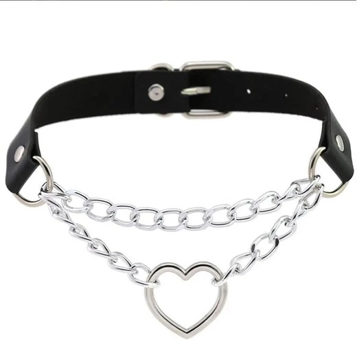 Choker z sercem - Czarny ze sklepu Intimica.pl w kategorii Naszyjniki - zdjęcie 186415718