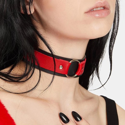 Dwukolorowy choker - Czarno-czerwony ze sklepu Intimica.pl w kategorii Naszyjniki - zdjęcie 186417146
