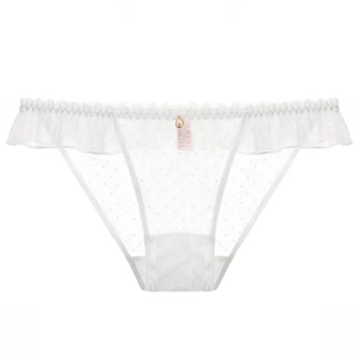 Figi z falbanką - Biały S/M ze sklepu Intimica.pl w kategorii Majtki damskie - zdjęcie 186417388