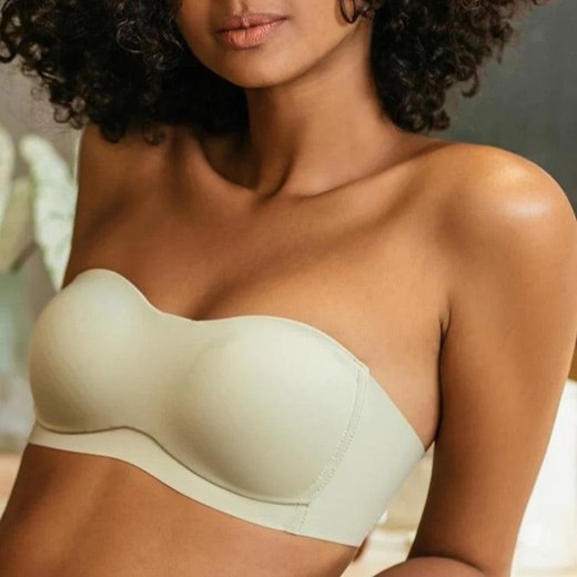 Gładki biustonosz bez ramiączek - Zielony A ze sklepu Intimica.pl w kategorii Biustonosze - zdjęcie 186417525