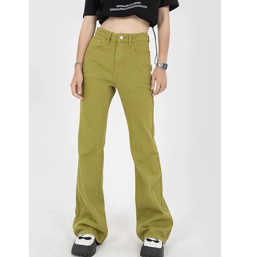 Jeansy damskie w kolorze oliwkowym - Zielony S ze sklepu Intimica.pl w kategorii Jeansy damskie - zdjęcie 186417759
