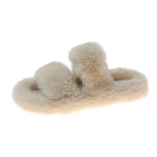 Kapcie z futerkiem - Beżowy 35 ze sklepu Intimica.pl w kategorii Kapcie damskie - zdjęcie 186418369