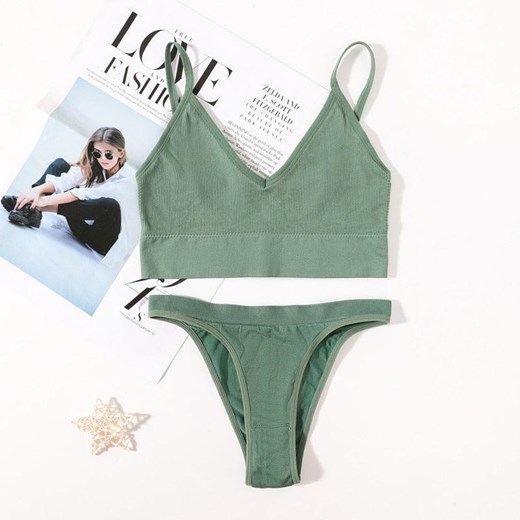 Komplet bielizny sportowej - Zielony S/M ze sklepu Intimica.pl w kategorii Komplety bielizny damskiej - zdjęcie 186418808