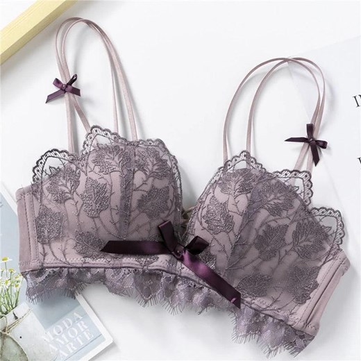 Koronkowy biustonosz push-up - Fioletowy ze sklepu Intimica.pl w kategorii Biustonosze - zdjęcie 186419796