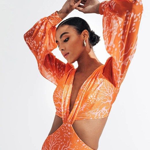 Kostium kąpielowy w stylu boho - Pomarańczowy S ze sklepu Intimica.pl w kategorii Stroje kąpielowe - zdjęcie 186420086