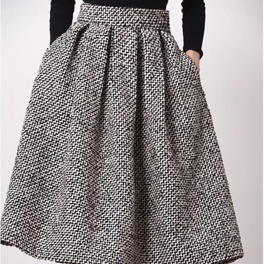 Plisowana spódnica midi z grubego materiału - Szary S ze sklepu Intimica.pl w kategorii Spódnice - zdjęcie 186421729