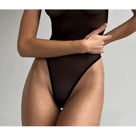Prześwitujące body modelujące - Czarny S ze sklepu Intimica.pl w kategorii Body damskie - zdjęcie 186422205