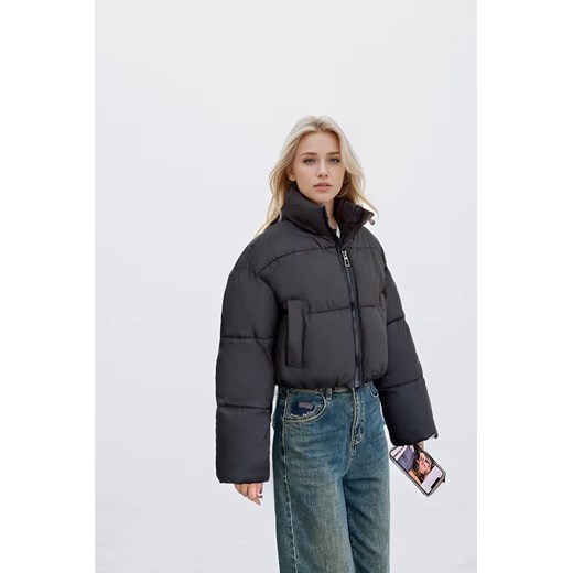 Puchowa przeciwdeszczowa kurtka damska zimowa - Czarny XS ze sklepu Intimica.pl w kategorii Kurtki damskie - zdjęcie 186422359