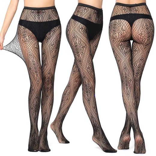 Rajstopy w koronkowy wzór - Uniwersalny ze sklepu Intimica.pl w kategorii Rajstopy - zdjęcie 186422397