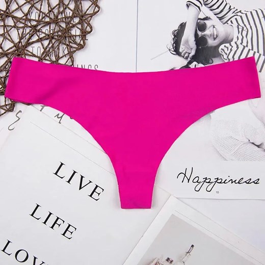 Różnokolorowe gładkie stringi - Ciemnoróżowy M ze sklepu Intimica.pl w kategorii Majtki damskie - zdjęcie 186422539