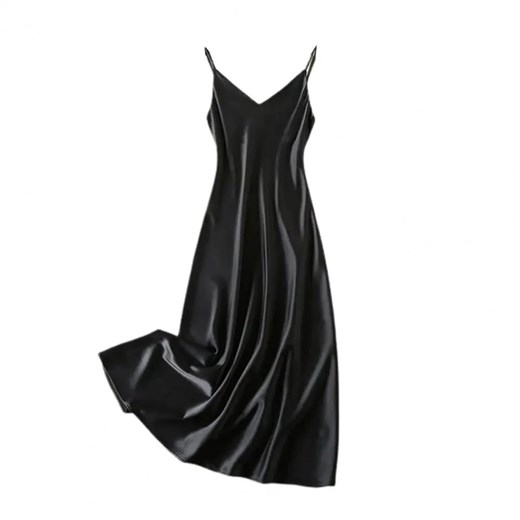 Satynowa sukienka - Czarny M ze sklepu Intimica.pl w kategorii Sukienki - zdjęcie 186422766