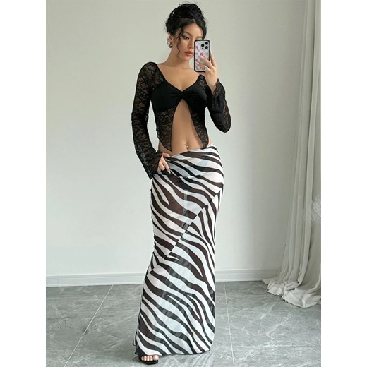 Spódnica maxi z motywem zebry - M ze sklepu Intimica.pl w kategorii Spódnice - zdjęcie 186423609