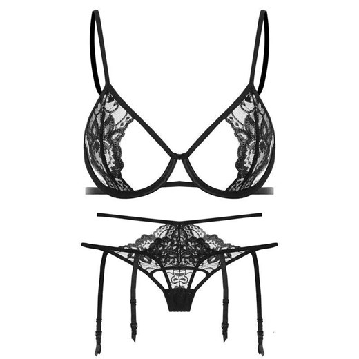 Zestaw bielizny koronkowej - Czarny S/M ze sklepu Intimica.pl w kategorii Komplety bielizny damskiej - zdjęcie 186425566