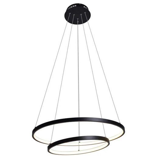 Czarna lampa wisząca LED pierścienie - S038-Espa ze sklepu Edinos.pl w kategorii Lampy wiszące - zdjęcie 186426399