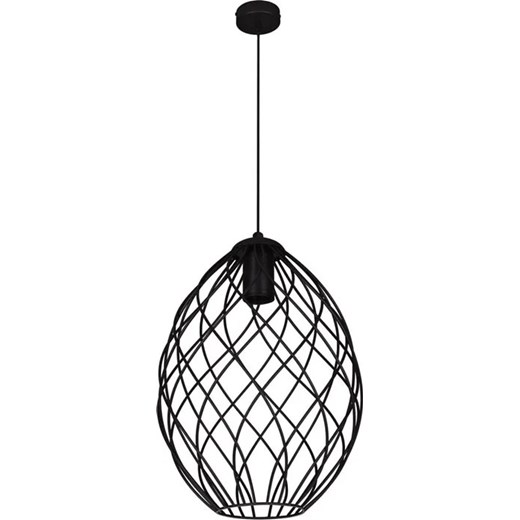 Czarna lampa wisząca z drucianym kloszem - S046-Vagi ze sklepu Edinos.pl w kategorii Lampy wiszące - zdjęcie 186426417