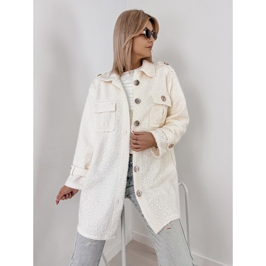 płaszcz boucle elinna ecru one size ze sklepu UBRA w kategorii Płaszcze damskie - zdjęcie 186428688