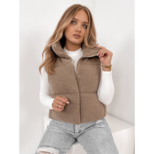 kamizelka boucle georgia brązowa l/40 ze sklepu UBRA w kategorii Kamizelki damskie - zdjęcie 186429058