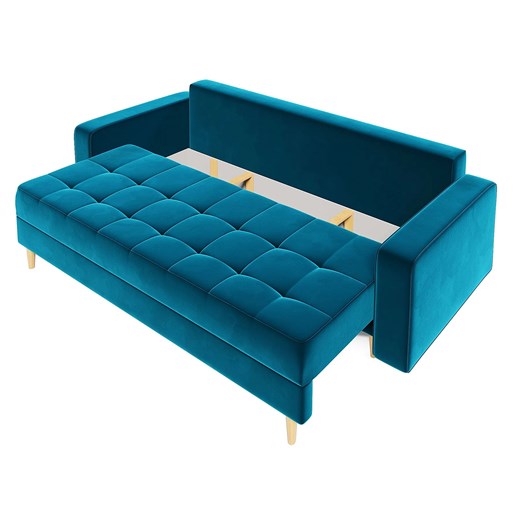 Niebieska sofa rozkładana z funkcją spania S2-K75 Elior Edinos.pl