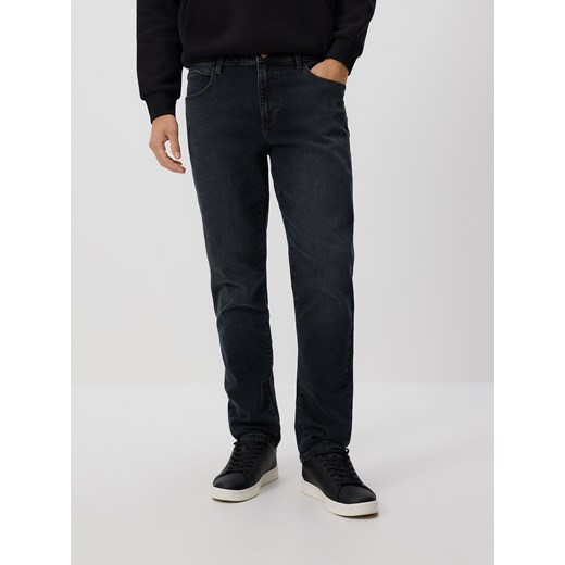 Reserved - Jeansy slim fit z efektem sprania - granatowy Reserved 36 Reserved