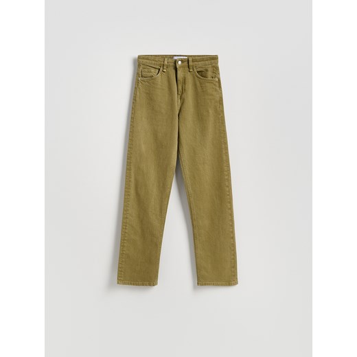 Reserved - Jeansy straight fit - zielony Reserved 44 Reserved