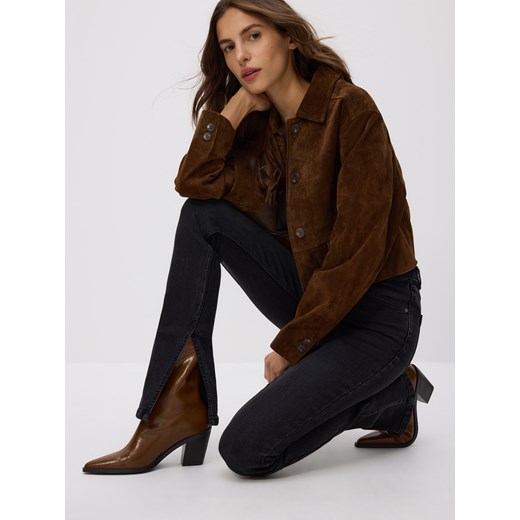 Reserved - Jeansy slim fit z rozcięciem - czarny ze sklepu Reserved w kategorii Jeansy damskie - zdjęcie 186430616